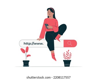 Internet advertisement cartoon flat vector illustration.