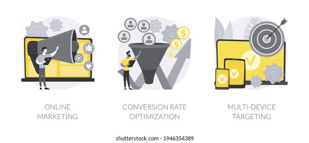 Internet advertising abstract concept vector illustrations.