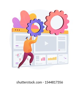 Internet advertising analytics. SEO, marketing, reports infographics. Digital promotion, social media networks advert. Video content promo. Vector isolated concept metaphor illustration