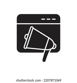 Diseño de iconos de publicidad en Internet. icono de marketing digital. ilustración vectorial