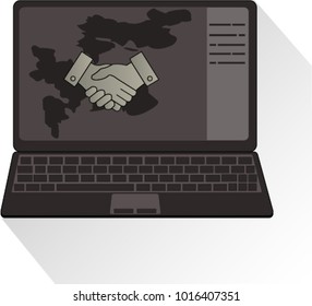 Internet agreements. solutions. a laptop