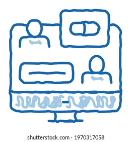 Internet Aid sketch icon vector. Hand drawn blue doodle line art Internet Aid sign. isolated symbol illustration