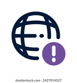 internet alert icon. vector dual tone icon for your website, mobile, presentation, and logo design.
