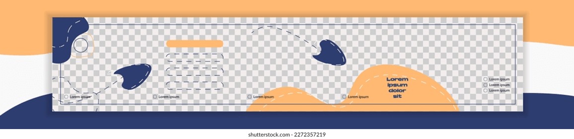 Internet application carousel squares on a orange and blue background endless post to insert your photo. Vector illustration.