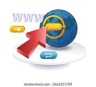 Internet application web login concept illustration