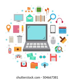 Internet art icons vector illustration