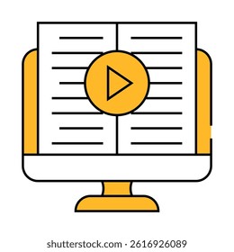 internet audio book line icon vector. internet audio book sign. isolated symbol illustration