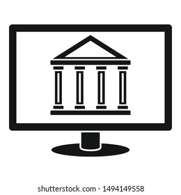 Internet bank building icon. Simple illustration of internet bank building vector icon for web design isolated on white background