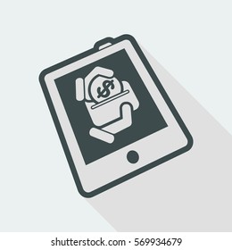 Internet bank - long shadow icon