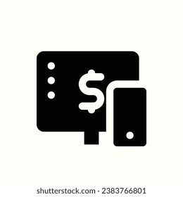 icono negro de banca por internet, icono aislado en fondo claro, perfecto para sitio web, blog, logo, diseño gráfico, medios sociales, interfaz de usuario, aplicación móvil