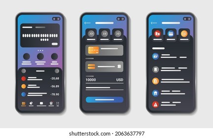 Internet banking color flat element on a gray background. Sign for web page, app. UI UX GUI design element. 
