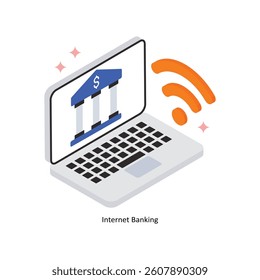 Internet Banking Concept isometric Style Illustrations. Eps 10 File