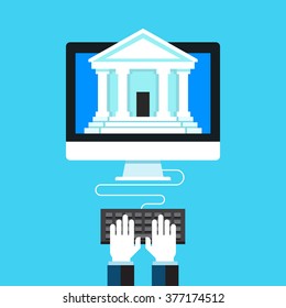 Internet banking. Flat design modern vector illustration concept.
