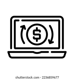 Icono plano de la banca por Internet. Concepto de tecnología de pagos en línea. Transferencia bancaria por Internet. Para presentación de negocios y pagos. Ilustración vectorial.