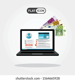 Internet banking. Flat vector illustration