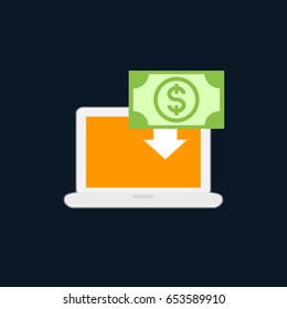 internet banking icon, flat style