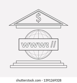 Internet banking icon line element. Vector illustration of internet banking icon line isolated on clean background for your web mobile app logo design.