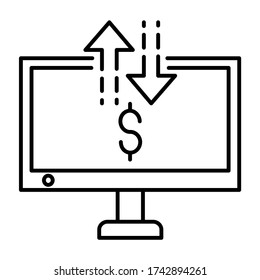 banca por Internet - vectores de línea de iconos - íconos de negocios y finanzas