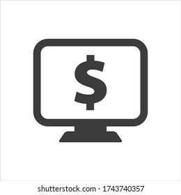 Icono de banca en Internet sobre fondo blanco