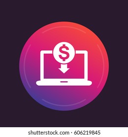 internet banking icon, online payments vector pictogram