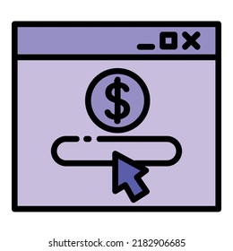 Internet banking icon outline vector. Money payment. Online transfer