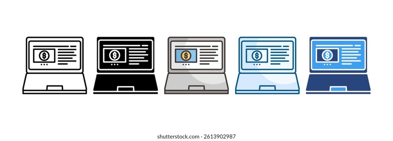 Internet Banking Icon Set Multiple Style Collection