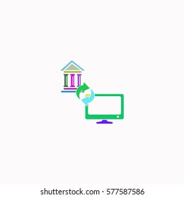 Internet banking  icon Vector design. Colored illustration.