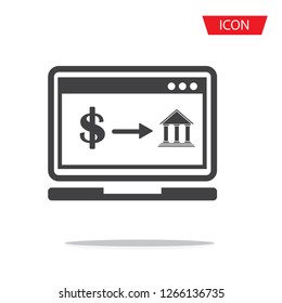 internet banking icon vector isolated on white background.