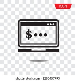 internet banking icon vector isolated on white background.