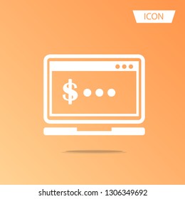 internet banking icon vector isolated on white background.