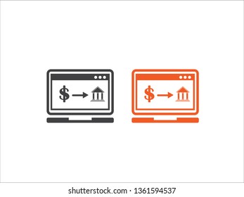 internet banking icon vector isolated on white background.