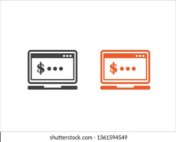 internet banking icon vector isolated on white background.