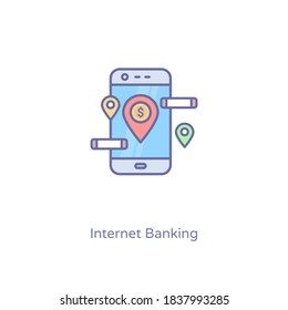 Icono de Banca por Internet en vector. Logotipo