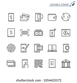 Internet banking line icons. Editable stroke. Pixel perfect.