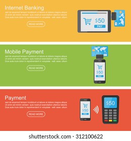 Internet banking, mobile payment banner ,vector