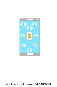 Internet banking with smartphone vector design for business
