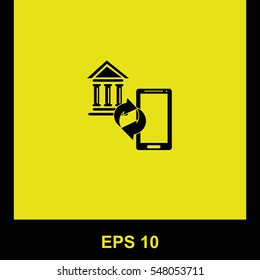 Internet banking vector black icon. Isolated illustration. Business picture.