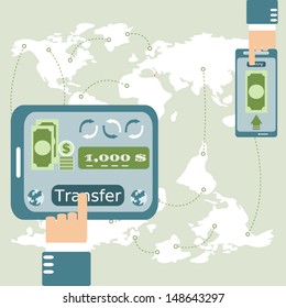 Internet Banking ,Vector cartoon business