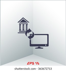 Internet banking vector icon.