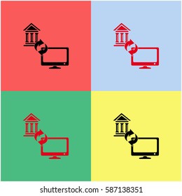 Internet banking vector  icon.