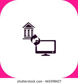 Internet banking vector icon on white background.
