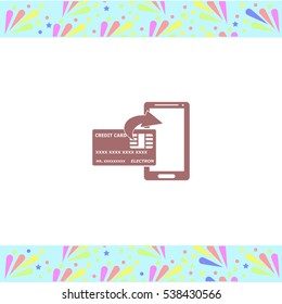 Internet banking vector icon on white background. Isolated illustration. Business picture.