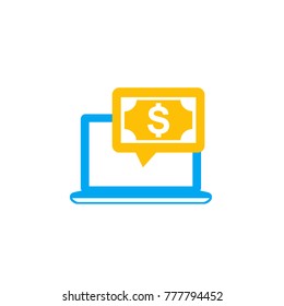 Internet Banking Vector Icon On White