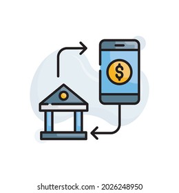 internet banking vector outline filled icon style illustration. EPS 10 File
