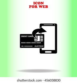 Internet banking web icon. Black illustration on white background