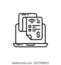 Internet Bill icon in vector. Illustration