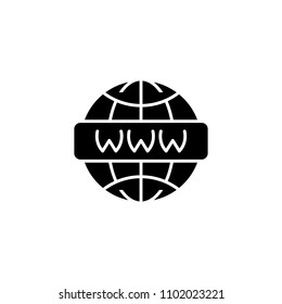 The internet black icon concept. The internet flat  vector symbol, sign, illustration.