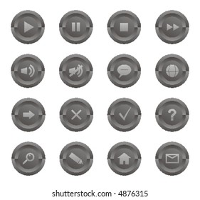Internet black icons and buttons.