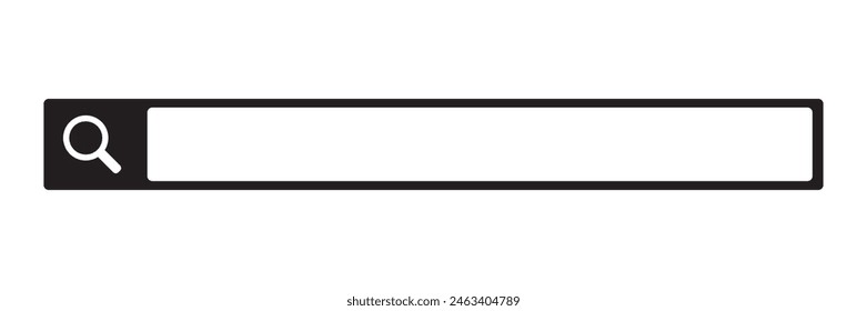 Barra de búsqueda negra de Internet con espacio de copia. Vector.