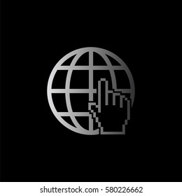 Internet -  black vector icon